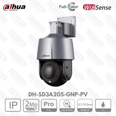 Camera IP PTZ, 2MP,WizSense,périmètre protection,PoE, X5 Zoom optique 2.7mm-13.5mm,DH-SD3A205-GNP-PV