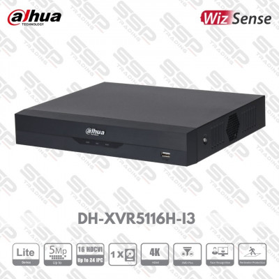 XVR Lite, 16 canaux, up to 5MP, 1 HDD, H.265+,HDMI 4K DH-XVR5116H-I3