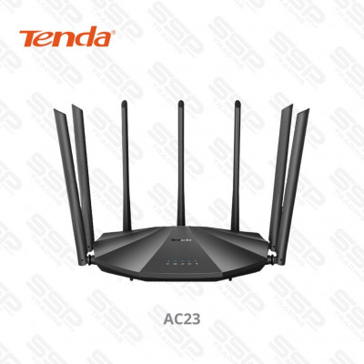 Tenda AC23,Routeur WiFi Gigabit Double Bande AC2100,7 Antennes externes 6 dBi,4K UHD Internet Access