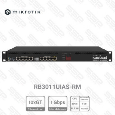 Routeur MIKROTIC 10xGigabit Ethernet,1xSFP cage,PoE out on port 10,1GB RAM, touchscreen LCD panel, 