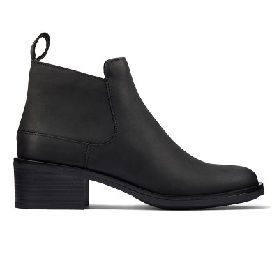 CLARKS Memi Zip Black Leather