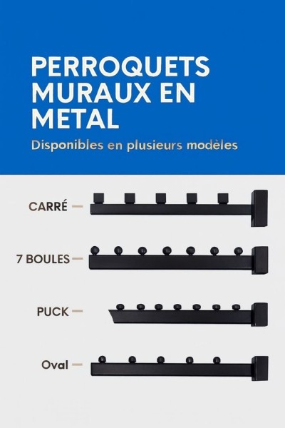 Perroquets muraux en métal 