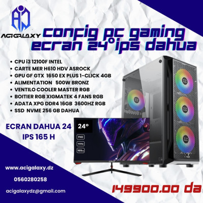 CONFIG PC GAMING i3 12100F/GTX 1660 SUPER GALAX+ ECRAN DAHUA 24'' IPS 165 HZ