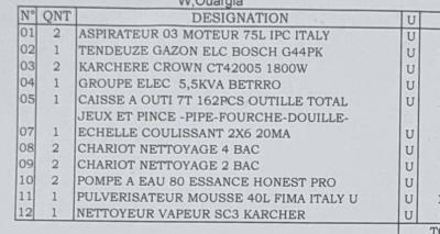 أدوات-أخرى-outillage-pour-entreprise-de-nettoyage-lot-ورقلة-الجزائر