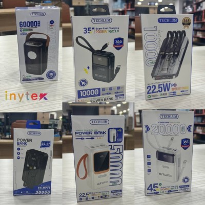 POWER BANK TECHLUM 10000MAH 20000MAH 50000MAH 60000MAH