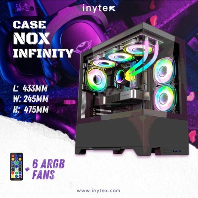Boitier Nox Infinity avec 6Pcs Fan M31-12cm ARGB + Controlleur 10 sorties