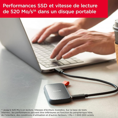 DISQUE DUR SSD EXTERNE SANDISK 2 TO 520 M/S