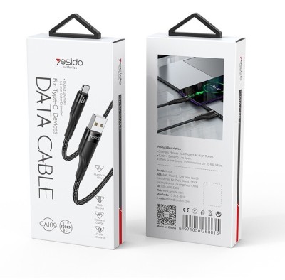 CABLE YESIDO USB TO TYPE- C DATA  2A  300CM CA109