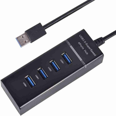 HUB USB 3.0 4 PORT  30CM  LONGUEUR CABLE 