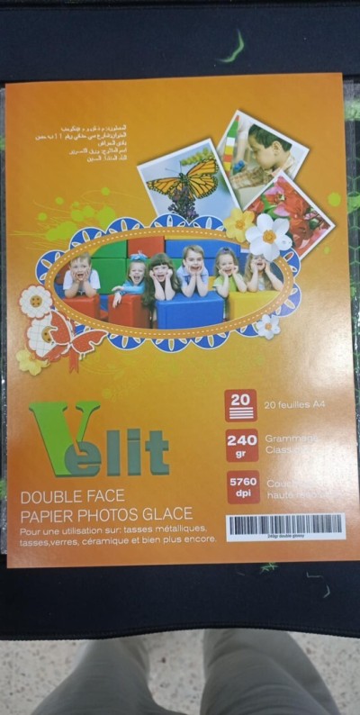 PAPIER PHOTOS DOUBLE FACE 20 FEUILLES 240 GR 5760 DPI VELIT