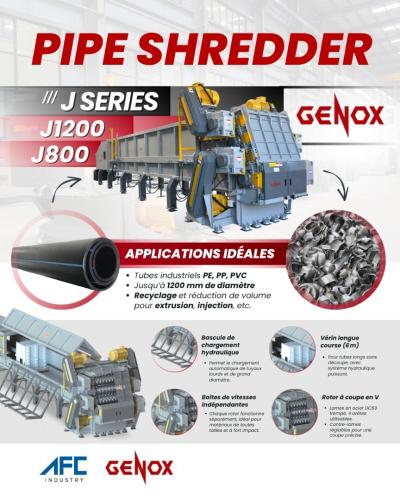 Broyeur de tuyaux industriels GENOX Série J (J1200 / J800)