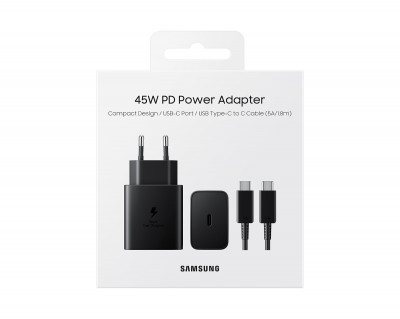 Chargeur Samsung Ultra Rapide 45 W USB-C Port /USB Type-C To C Cable 5A/1.8m
