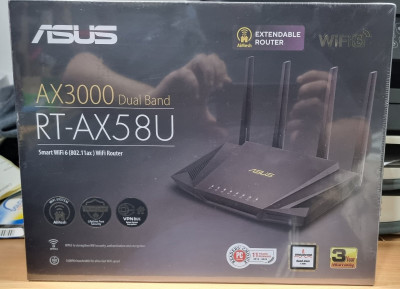 ASUS RT-AX58 v2 Router AX3000 Wi-Fi 6 + Routeur Pour BOX Fibre Optique FTTH Haut De Gamme + Open VPN
