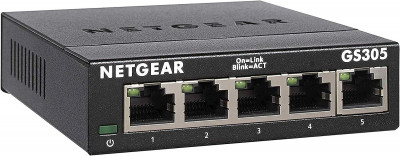 NETGEAR GS305 Switch Ethernet 5 Ports RJ45 Métal Gigabit(10/100/1000),switch RJ45, Plug-and-Play