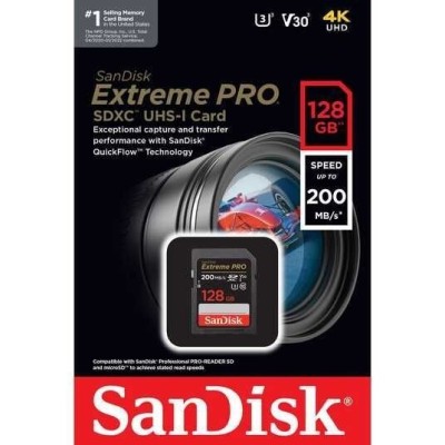 carte memoire Sandik Extreme Pro SDXC UHS-I 128 GB