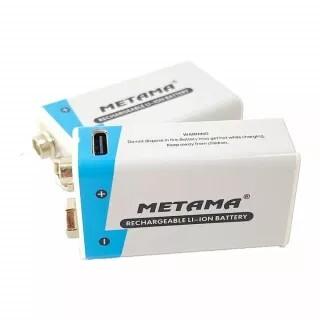 Piles lithium 9V rechargeables metama USB charge