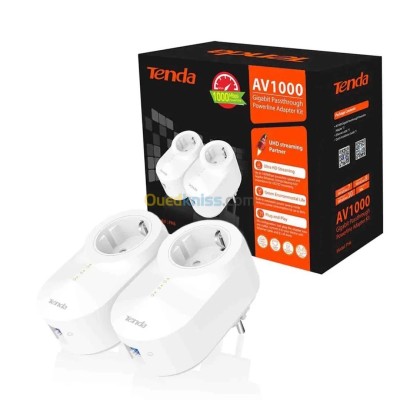 Kit d'adaptateur CPL TENDA PH6 Gigabit Passthrough AV1000