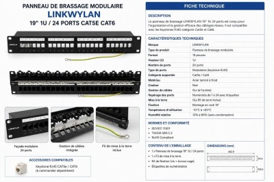 other-panneau-de-brassage-linkwylan-19-1u-24-port-cat5e-cat6-kouba-alger-algeria