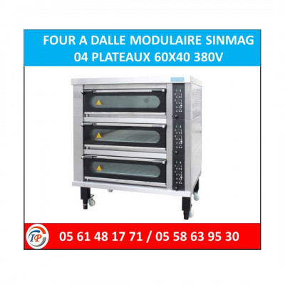 FOUR A DALLE MODULAIRE SINMAG 04 PLATEAUX 60X40 380V 