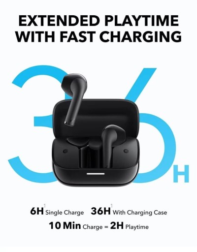 Soundcore K20i par Anker, sans fil, autonomie de 36 heures, charge rapide, appels clairs 2-Mic,