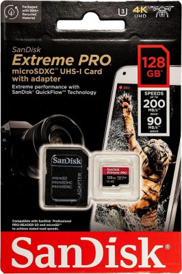 SanDisk Extreme PRO 128GB A2 200 MB/s microSD microSDXC