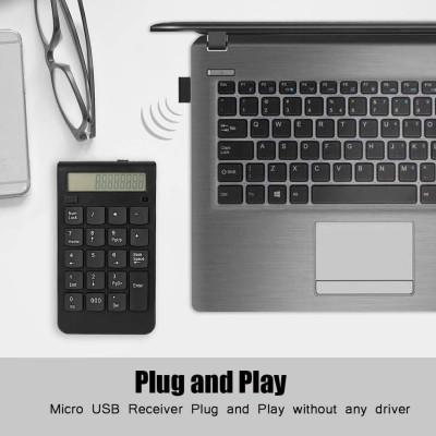 Pavé Numérique Bluetooth, Rechargeable à 19 Touches avec un afficheur 