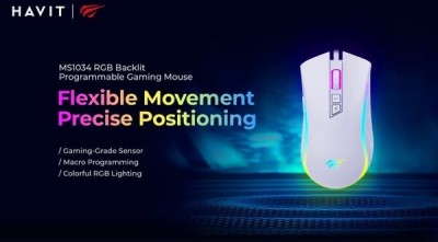 HAVIT SOURIS FILAIRE MS1034 RGB PROGRAMABLE - BLANC -