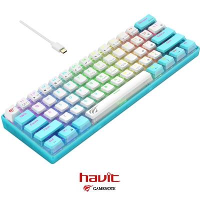 CLAVIER HAVIT GAMENOTE KB903L RGB MECANIQUE RED SWITCH BLUE WHITE
