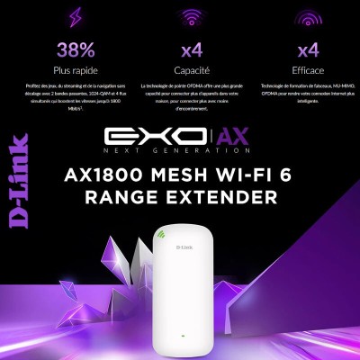 Répéteur D-LINK Wi-Fi 6 EXO AX1800 Mesh DAP-X1860