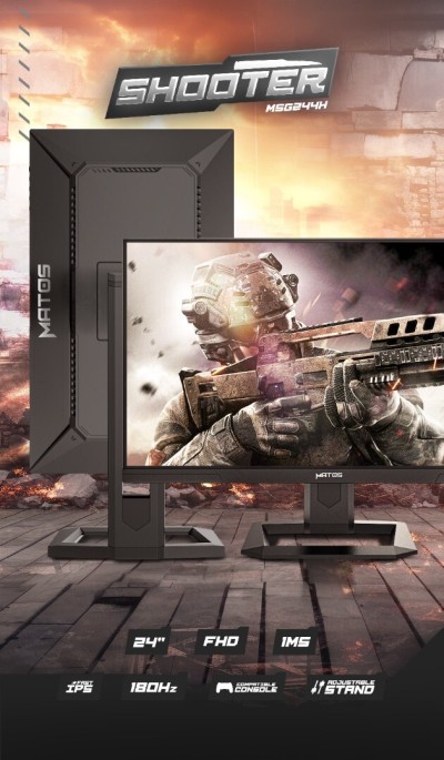 ECRAN MATOS 24" SHOOTER  MSG244H FHD 180HZ 1MS FAST IPS