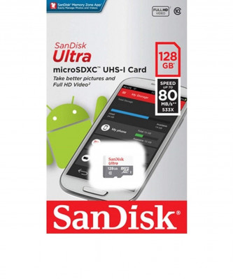 SANDISK ULTRA MICRO SDXC UHS-I 128GB SPEED UP TO 100 MB/S WITHOUT ADAPTER