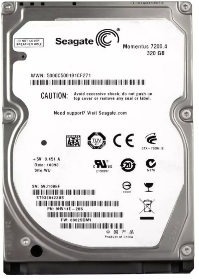 DISQUE DUR SEAGATE LAPTOP 320GB SATA3 2.5 MOMENTUS 7200RPM