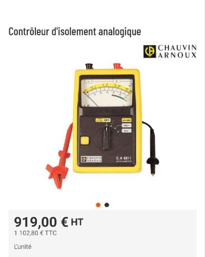 MEGOHMMETER Testeur Controleur  d isolement Chauvin Arnoux  Ca 6511