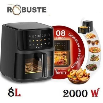 Robuste Friteuse Electrique Airfryer - 8 Litres -Tactile- 2000W - AF8 - Noir