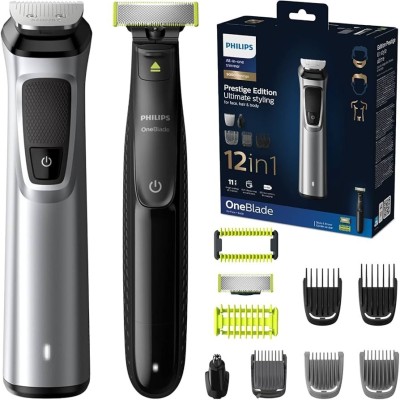 Philips KIT tondeuse+rasoir electrique Multigroom s9000 12-en-1 Visage, Cheveux et Corps-mg9710