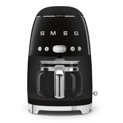 Machine à Café Filtre SMEG DCF02BLMEU,  en Verre, 12 Tasses, 2 Niveaux d'Intensité,1050 W, Noir