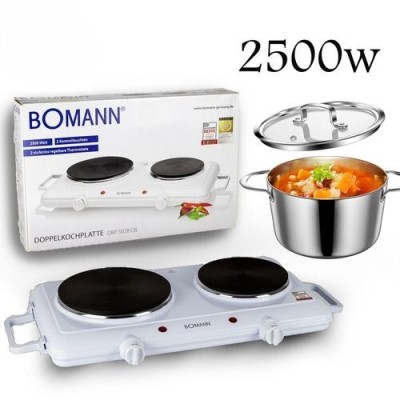 Bomann Plaque De Cuisson électrique Double 2500 Watts - Dkp 5028 Cb - Blanc