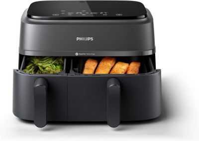 Philips Air Fryer Série 3000 Double Panier - Cuisson saine, rapide écran tactile,9 litres NA350/09