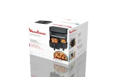 Moulinex Friteuse sans huile EasyFry Dual Airfryer EZ901H20-2 tiroirs 5.2L/3.1L-7 programmes-2700W