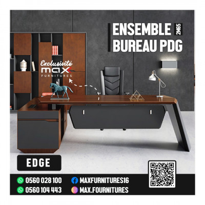 bureaux-caissons-ensemble-de-bureau-pdg-vip-importation-edge-2m60-mohammadia-alger-algerie