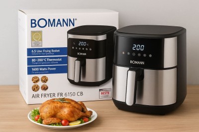 مقلاة هوائية من بومان 6،5 لتر متعددة البرامج Friteuse À Air Chaud 6,5L 1800W Avec Minuterie FR 6150 