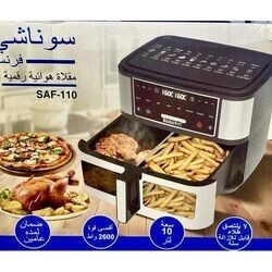 Sonashi Friteuse à Air Numérique Double Bac 10L 2600 W Digital multiprogrammes En inox SAF-110