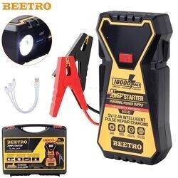 Booster de batterie 600A Power Bank 16000mAh avec torche et valise BEETRO