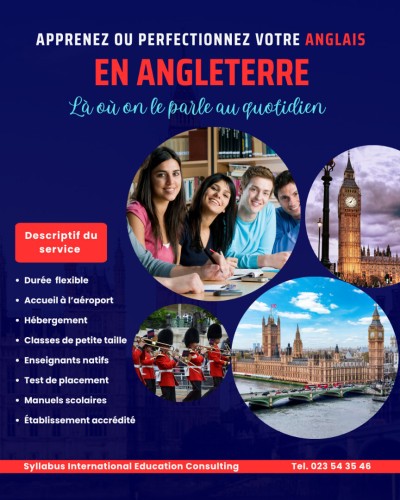 APPRENEZ OU PERFECTIONNEZ VOTRE ANGLAIS EN ANGLETERRE