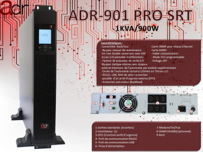Onduleur 1Kva ONLine Adr Rackable ADR-901 PRO SRT /900W