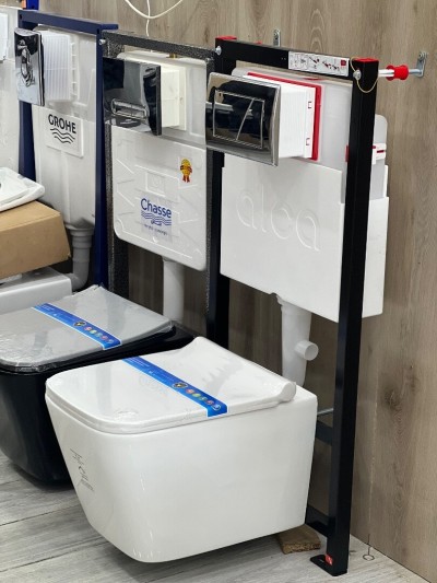 Pack wc suspendu : cuvette + chasse alca Importaion 