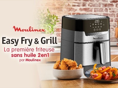 25% sur Moulinex friteuse a air Dual Easy Fry & Grill Inox 2 tiroirs  EZ905D20 - Achat & prix