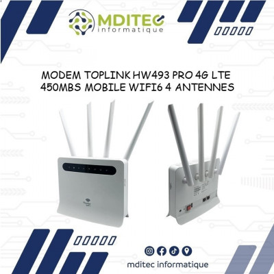 MODEM TOPLINK HW493 PRO 4G LTE 450MBS MOBILE WIFI6 4 ANTENNES