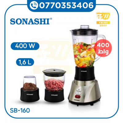 Sonashi Sonashi Robot Blender Multifonction 3En1 400W 1.6L Sb-160 Noir/Gris