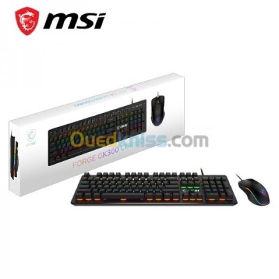 MSI FORGE GK300 - MECHANICAL KEYBOARD - BLUE SWITCHES - RGB - ERGONOMIC - ANTI-GHOSTING - BLACK